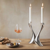 Cobra Candleholder Stainless Steel Mirror Medium 2 Pcs